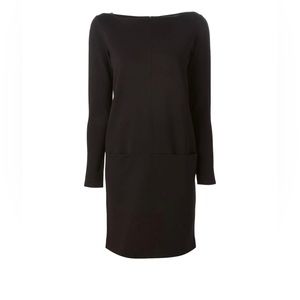 NWT Ralph Lauren leather trim black mini dress, Size S
